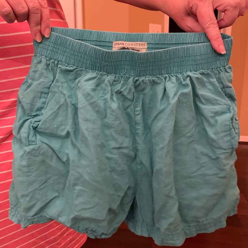 blue/green shorts
